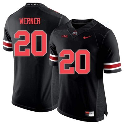 Men's Ohio State Buckeyes #20 Pete Werner Blackout Nike NCAA College Football Jersey Ventilation XUP2244EB